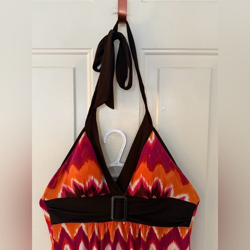Bright and Vibrant Orange and Red  Halter Dress…above knee - Picture 6 of 6